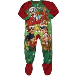 Nickelodeon Paw Patrol Holiday Themed Toddler 3T Footed Pajamas Zipper Closure